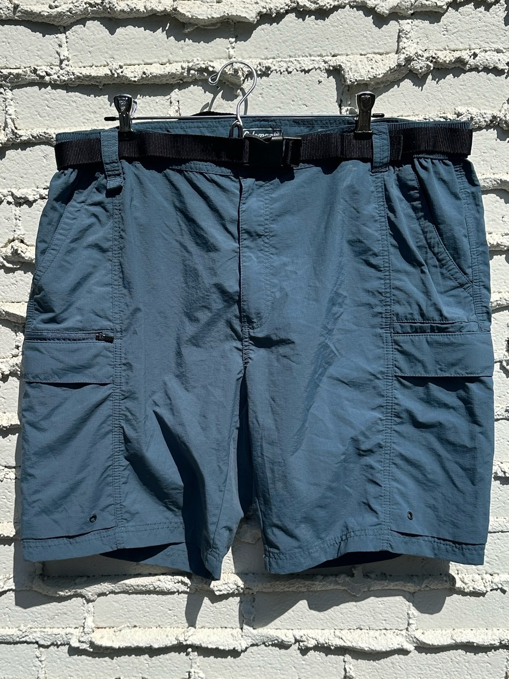 Coleman Slate Blue Men's Cargo Shorts with Integrated Belt